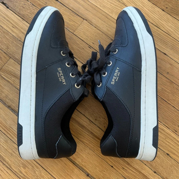Sperry Women’s Leather Freeport Sneakers Black | Size 7 - Picture 3 of 6